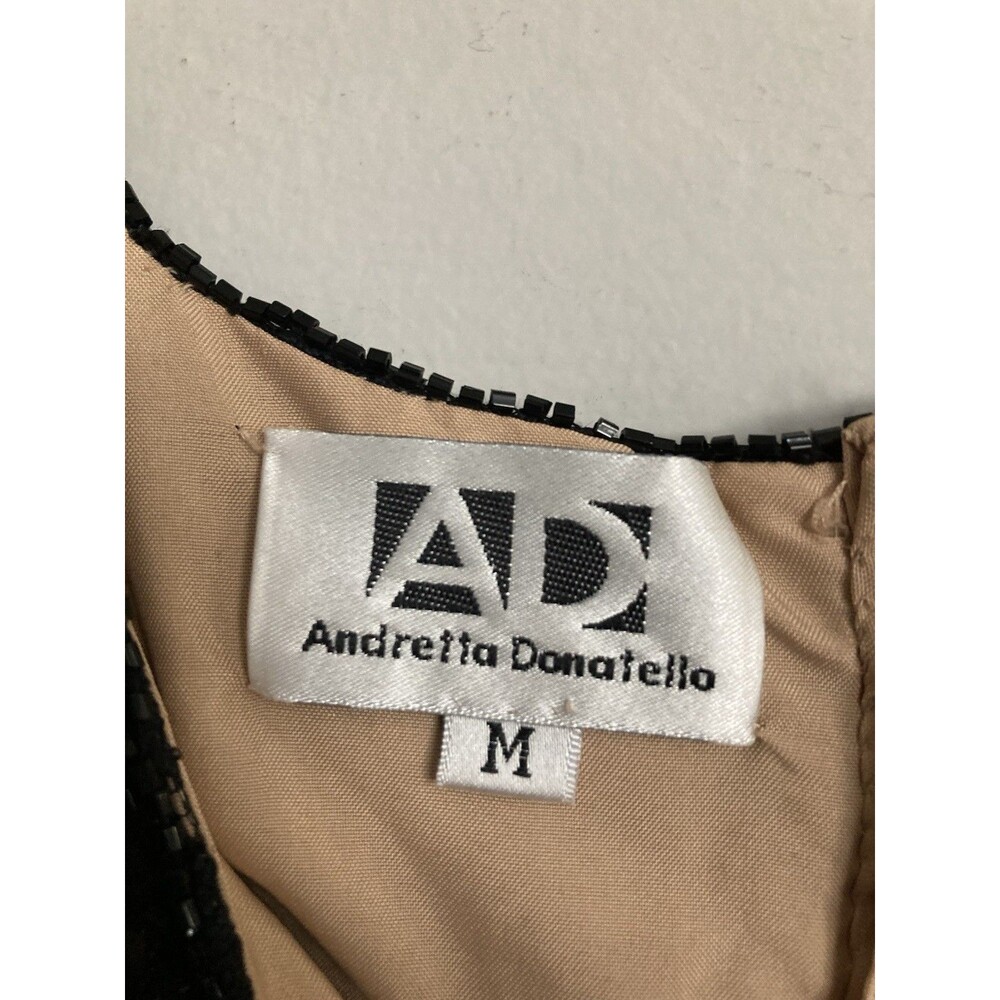 Vtg Andretta Donatello Beaded Sequins Lace Top MEDIUM Sleeveless Black Elegant - Picture 4 of 11